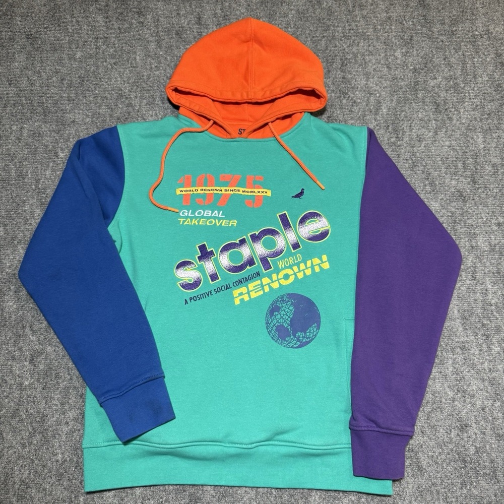 Staple Pigeon Brand‎ World Renown Men's Hoodie Color Block Double Sided M RARE